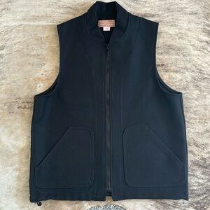 Filsonnavy blue zip up vest -100% virgin wool